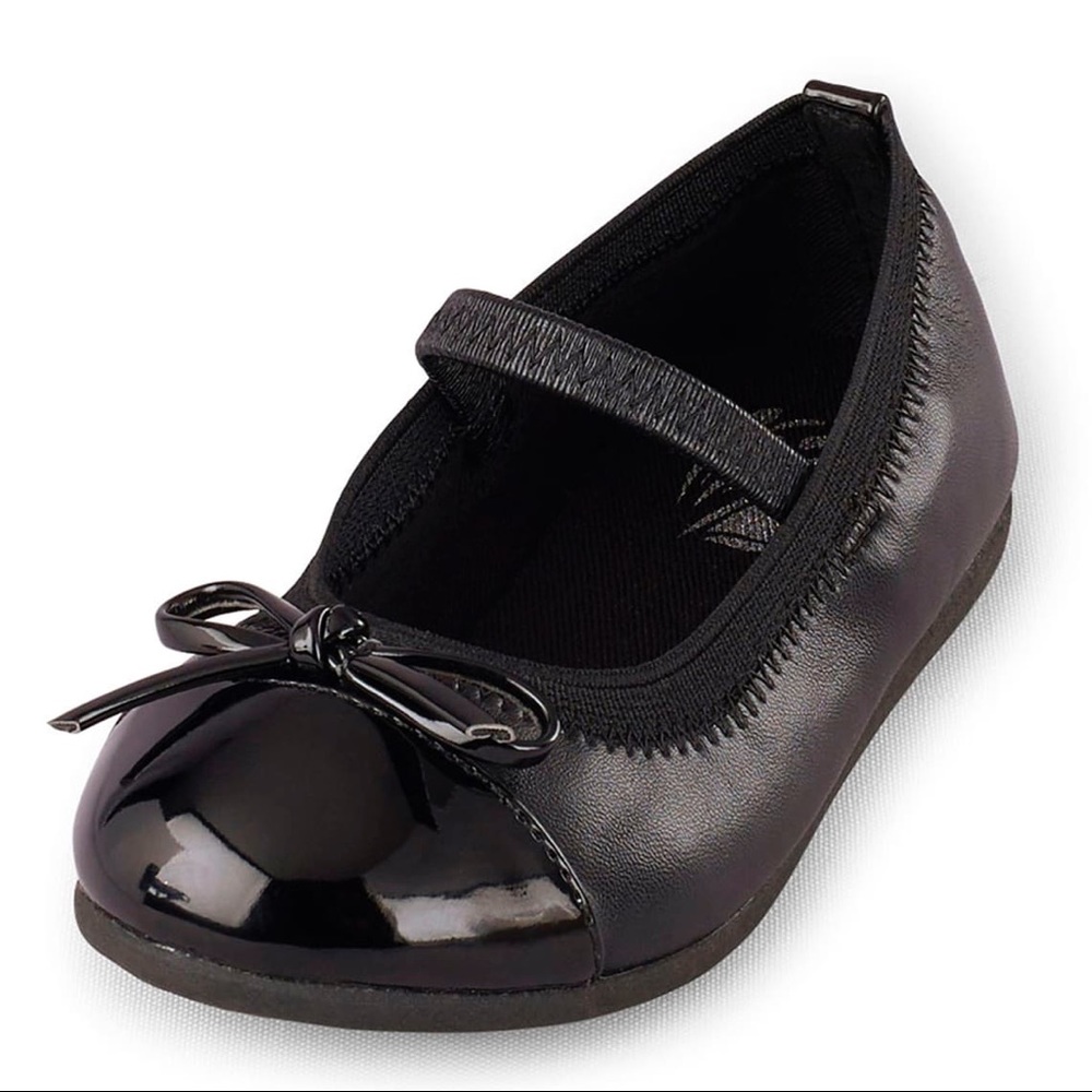 Size 4 Place | Toddler Girls Uniform Ballet Flats - Black